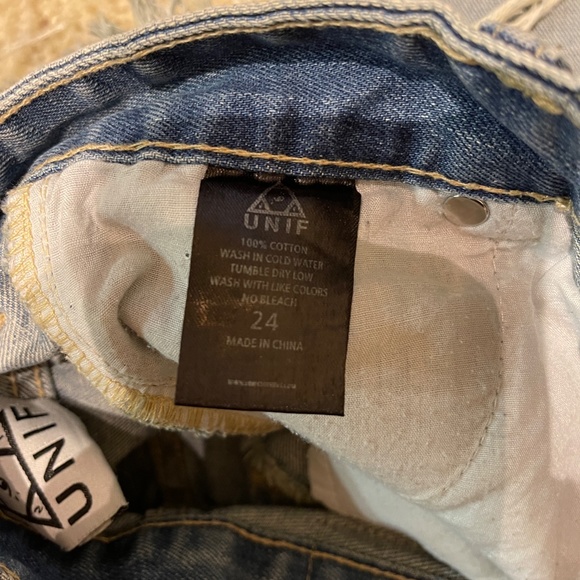 UNIF Denim Zip Up Mini Skirt size 24 - Picture 4 of 8